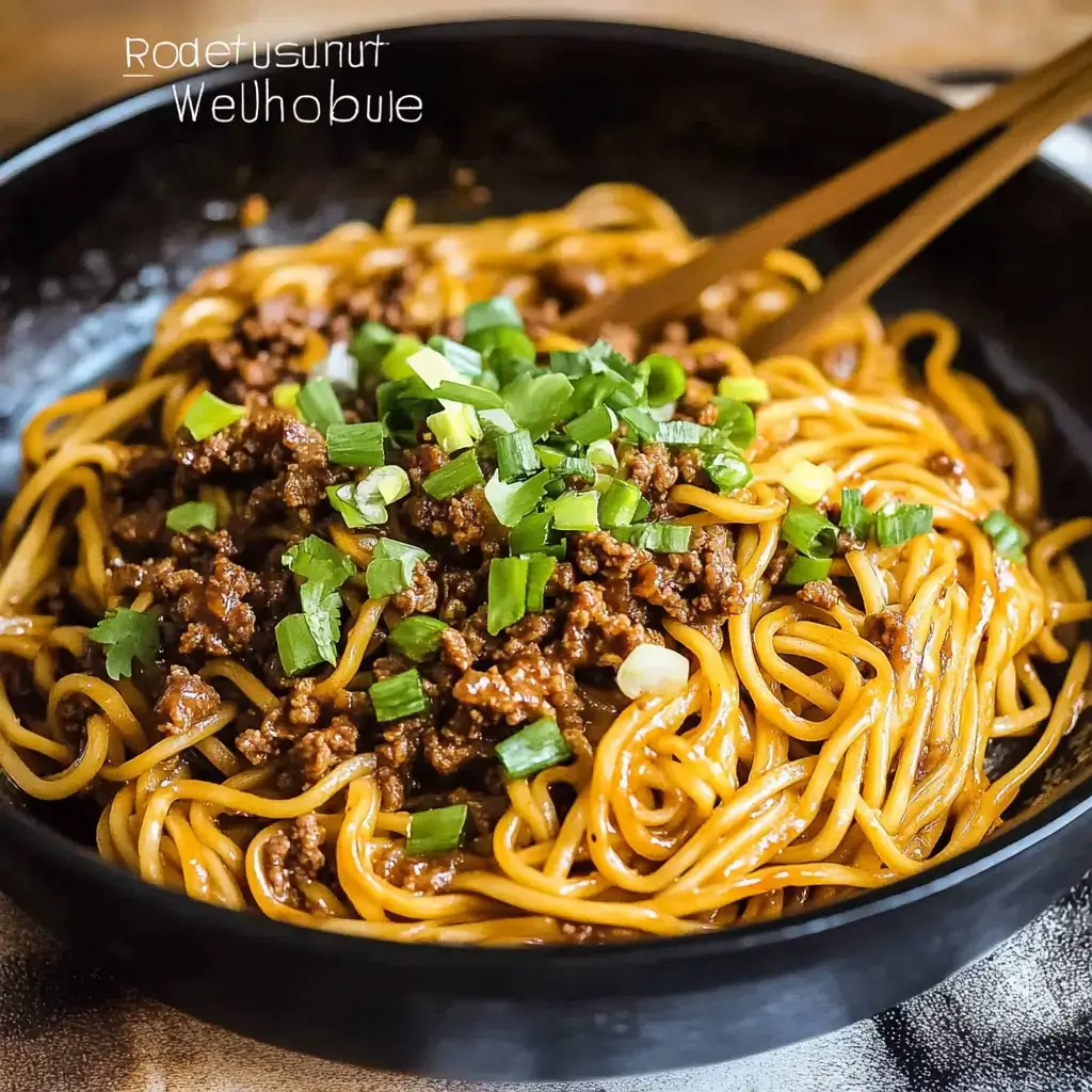 Mongolian Ground Beef Noodles